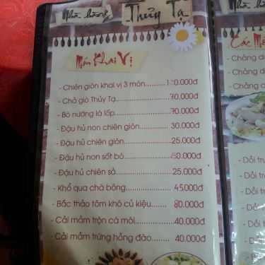 Thực đơn- Nhà Hàng Thuỷ Tạ