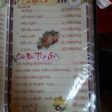 Thực đơn- Nhà Hàng Thuỷ Tạ