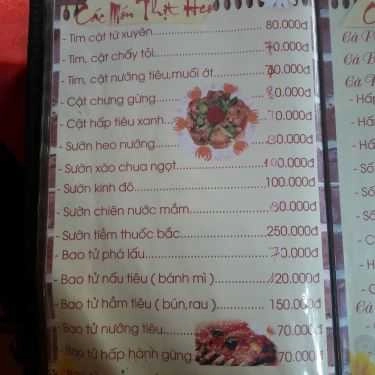 Thực đơn- Nhà Hàng Thuỷ Tạ