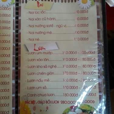 Thực đơn- Nhà Hàng Thuỷ Tạ