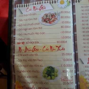 Thực đơn- Nhà Hàng Thuỷ Tạ