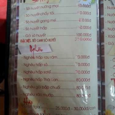 Thực đơn- Nhà Hàng Thuỷ Tạ