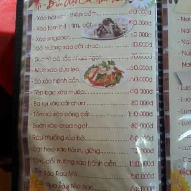 Thực đơn- Nhà Hàng Thuỷ Tạ