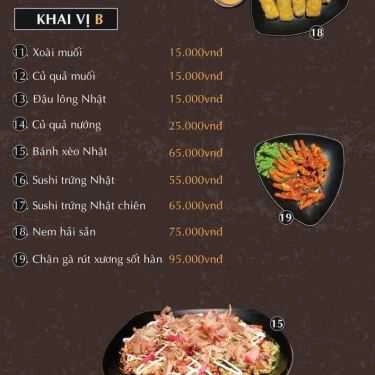 Thực đơn- Nhà Hàng Golden BBQ - Buffet & Lẩu Nướng Hàn Quốc