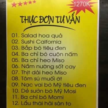 Thực đơn- Nhà Hàng Golden BBQ - Buffet & Lẩu Nướng Hàn Quốc
