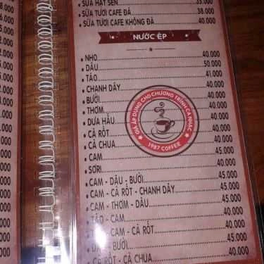 Thực đơn- 1987 Coffee - Bạch Đàn