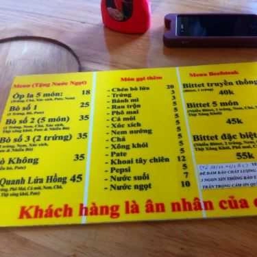 Thực đơn- Quán Ăn Bò Né 3 Ngon - Bò Quanh Lửa Hồng - Nguyễn Huệ