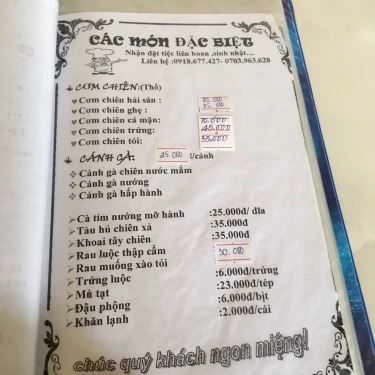 Thực đơn- Quán Ăn Cá Chèo Bẻo Thanh Phong
