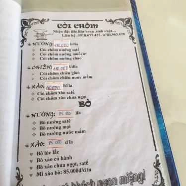 Thực đơn- Quán Ăn Cá Chèo Bẻo Thanh Phong