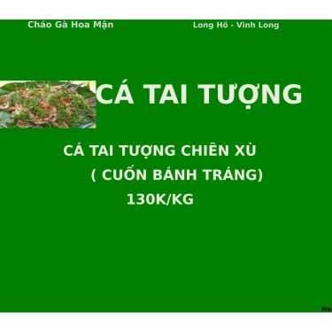 Thực đơn- Quán Ăn Cháo Gà Hoa Mận