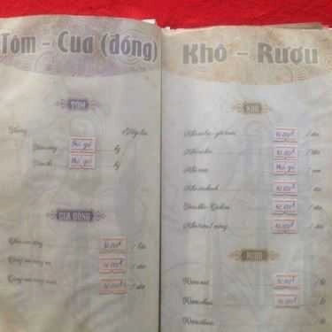 Thực đơn- Quán Ăn Châu Long Quán - Đặc Sản Đồng Quê & Hải Sản