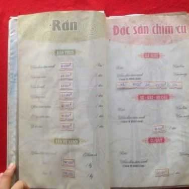 Thực đơn- Quán Ăn Châu Long Quán - Đặc Sản Đồng Quê & Hải Sản
