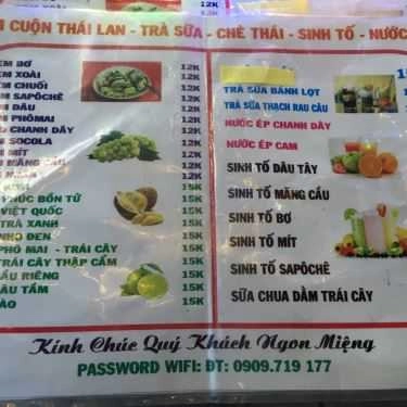 Thực đơn- Cafe Kem Cuộn Thái Lan