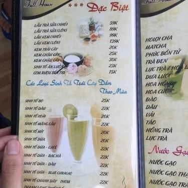 Thực đơn- Full House Coffee