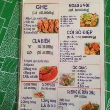 Thực đơn- Quán Ăn Hải Sản Thuyền Và Biển