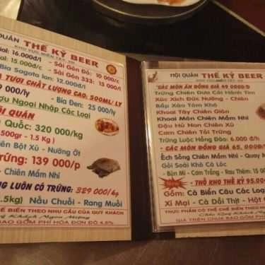 Thực đơn- Nhà Hàng Hội Quán Bia Sài Gòn Thế Kỷ - Lê Văn Tám