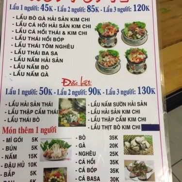 Thực đơn- Quán Ăn Hot Pot 72 - Quán Lẩu