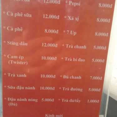Thực đơn- Quán Ăn Q.27 - Hủ Tíu & Bò Né