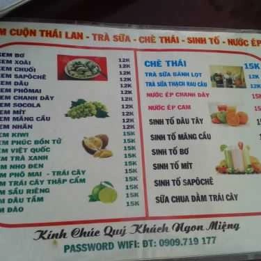 Thực đơn- Cafe Kem Cuộn Thái Lan