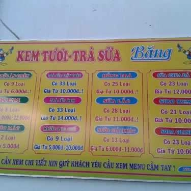 Thực đơn- Cafe Kem Tươi Băng - Nguyễn Văn Thảnh