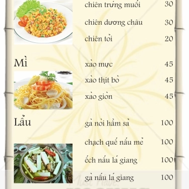 Thực đơn- Quán Ăn Khoa Ếch - Món Ăn Đồng Quê