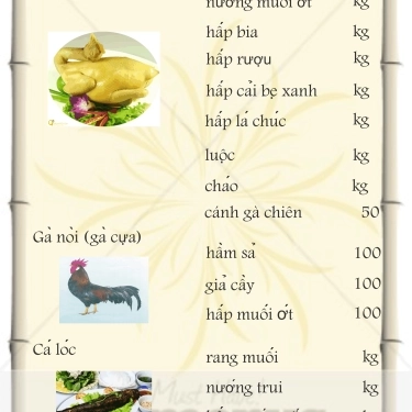 Thực đơn- Quán Ăn Khoa Ếch - Món Ăn Đồng Quê