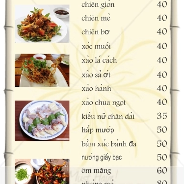 Thực đơn- Quán Ăn Khoa Ếch - Món Ăn Đồng Quê