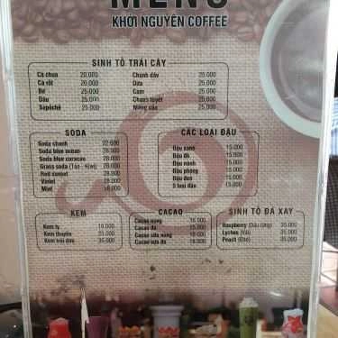 Thực đơn- Khởi Nguyên Coffee - Hưng Đạo Vương