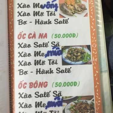 Thực đơn- Quán Ăn Quán Ốc Kim Liên