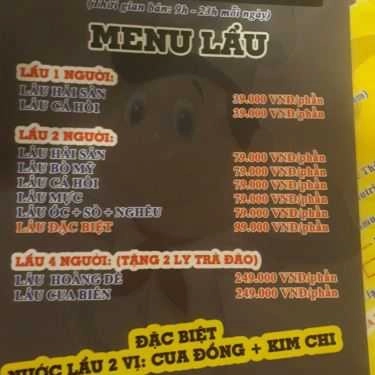 Thực đơn- Quán Ăn Chanchun - Thế Giới Mì Cay & Lẩu Hàn Quốc