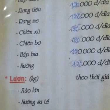 Thực đơn- Quán Ăn Lẩu Chèo Bẻo Tư Quyền