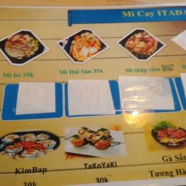 Thực đơn- Quán Ăn Mì Cay Itada - Ẩm Thực Hàn Quốc