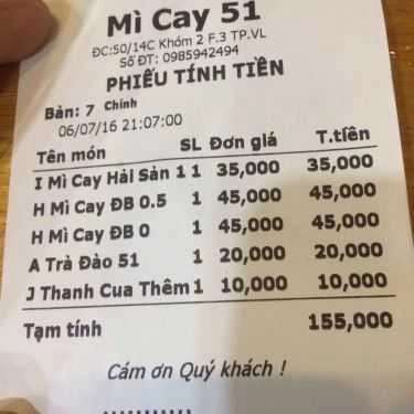 Thực đơn- Quán Ăn Mì Cay New 51