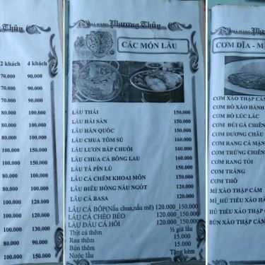 Thực đơn- Nhà Hàng Phương Thuỷ - Buffet