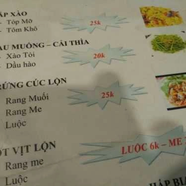 Thực đơn- Quán Ăn Ốc Cầu Tân Hữu Mới