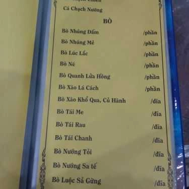 Thực đơn- Quán 61 - Quán Ăn Gia Đình