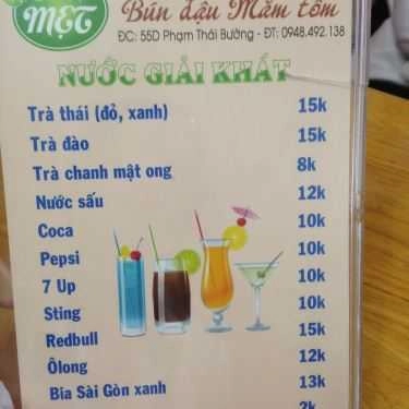 Thực đơn- Quán Ăn Quán Mẹt - Bún Đậu Mắm Tôm