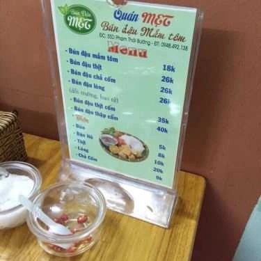 Thực đơn- Quán Ăn Quán Mẹt - Bún Đậu Mắm Tôm