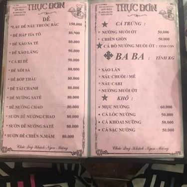 Thực đơn- Quán Ăn Sơn Hào - Hải sản