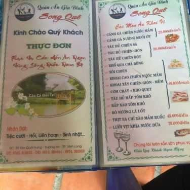 Thực đơn- Sông Quê - Quán Ăn Gia Đình