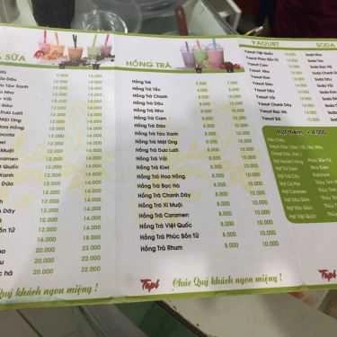 Thực đơn- Cafe Trà Sữa Tapi - Trưng Nữ Vương