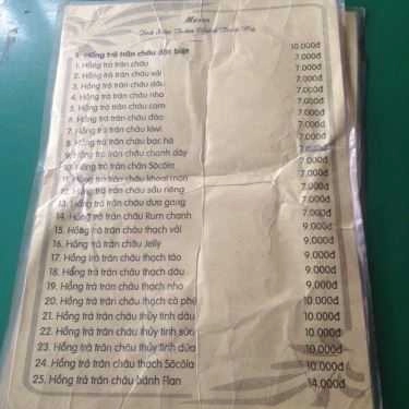 Thực đơn- Cafe Trà Sữa Tí Nị