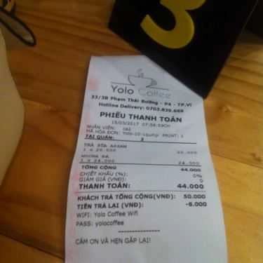 Thực đơn- YOLO Coffee