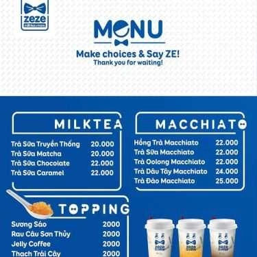 Thực đơn- Cafe ZEZE - Milktea & More