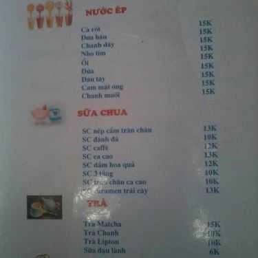 Thực đơn- Cafe Quả 9 - Nguyễn Văn Linh