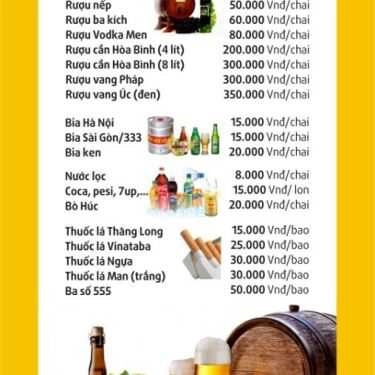 Thực đơn- Nhà Hàng Kiến Nguyên Tử - Đặc Sản Theo Mùa