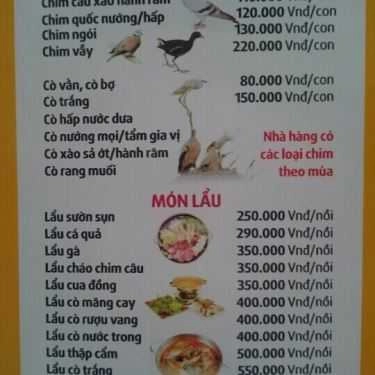 Thực đơn- Nhà Hàng Kiến Nguyên Tử - Đặc Sản Theo Mùa
