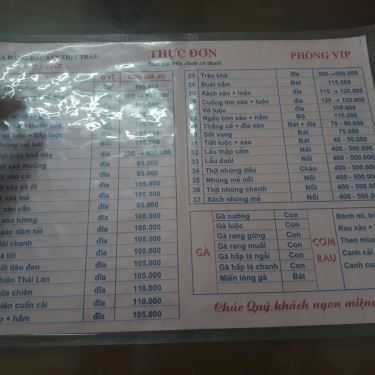Thực đơn- Quán Ăn Thịt Trâu Phi Xuyên - Phúc Yên