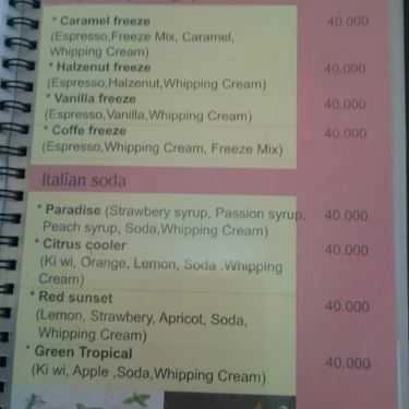 Thực đơn- Trang Đạt - Cafe & Karaoke