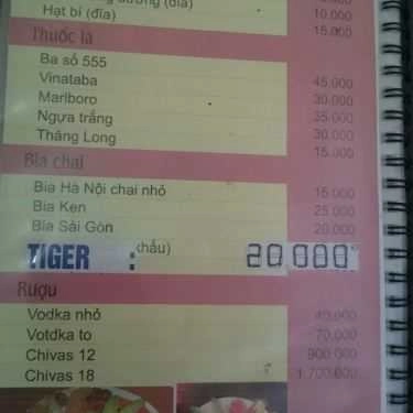 Thực đơn- Trang Đạt - Cafe & Karaoke